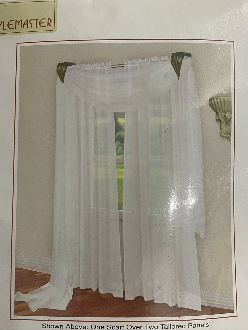 White Sheer Voile Window Scarf